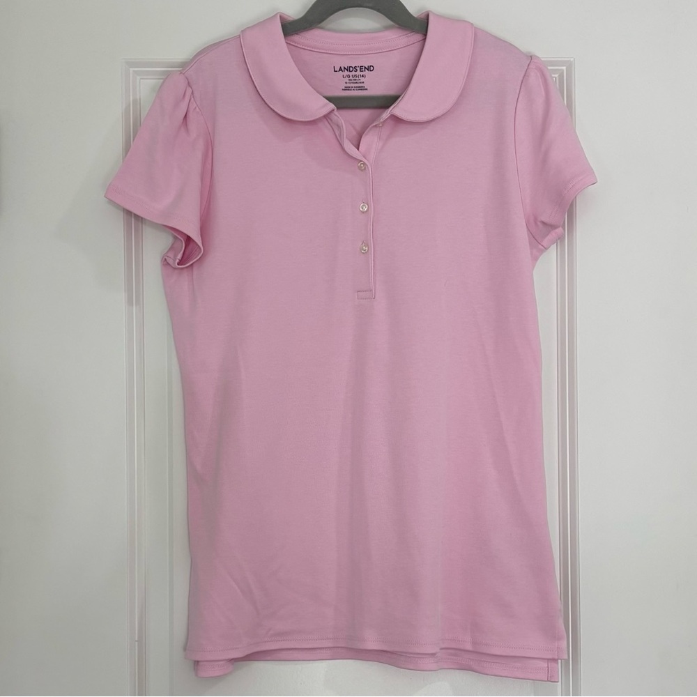Lands' End Light Pink Girl’s Uniform Polo Shirt